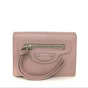 Balenciaga Neo Classic Mini Trifold Wallet Pink Leather